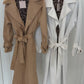 Trenchcoat Velourlederoptik camel, Gr. 36-42