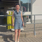 Mini-Jeanskleid Adoro mit Strass & Blumenstickerei, Gr. 34-40