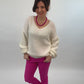 Strickpullover wollweiß, Gr. 36-42