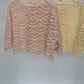 Häkelpullover gelb/beige, Gr. 36-42