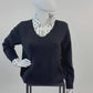 Pullover mit Polka-Dot Blusenkragen schwarz, Gr. 36-42