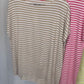 Streifen Kurzarm-Shirt weiß/beige, Gr. 38-44
