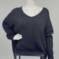 Strickpullover V-Neck schwarz, Gr. 36-42