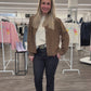 Jacke Wildlederoptik schokobraun, Gr. 36-42