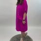 Kleid mit Tasche fuchsia, Gr. 38-44