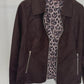 Wendejacke Wildleder Blusenkragen schokobraun, Gr. 36-44
