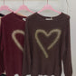 Pullover Heart bordeaux, Gr. 34-40