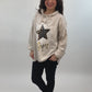 Hoodie "Stars" beige, Gr. 38-44
