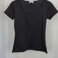 T-Shirt mit U-Ausschnitt schwarz Gr. 34-42