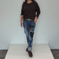 Heart Patch Jeans – Blue Love, Gr. 36-40