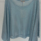Schimmer-Häkelpullover hellblau, Gr. 36-42