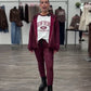 Joggpants "Soft Velour" bordeaux , Gr. 36-42