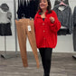 Veloursleder-Look Leggins cognac, Gr. 34-42