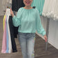 Leichte Bluse mit Glitzersteinen gelb, Gr. 34-44
