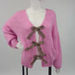 Cardigan Leo-Schleifen rosa, Gr. 36-44