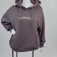 Oversized Hoodie „Namaste“ – Braun mit Leo-Print Gr. 38-44