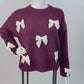 Kuschelpullover mit Schleifen bordeaux, Gr. 36-42
