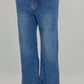 Wide-Leg Jeans Fransen blau, Gr. 34-40