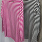 Streifen Langarm-Shirt pink/weiß, Gr. 38-44