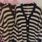 Oversize Strickcardigan schwarz/pink, Gr. 38-46