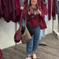 Shopper Wildlederoptik bordeaux