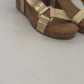 Keil-Sandale mit Klettverschluss gold, Gr. 36-42