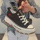 Plateau Sneaker mit Herzdetail, Gr. 36-41