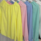 Leichte Bluse mit Glitzersteinen gelb, Gr. 34-44