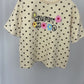 Sportliches Oversize Sweatshirt mit Punkten und 3D Stickerei beige/braun Gr. 38-44