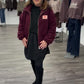 Teddy Fleece Jacke bordeaux, Gr. 34-42