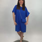 Kleid mit Tasche royalblau, Gr. 38-44