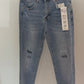 Mom Fit Jeans mit Glitzerdetails, Gr. 34-42