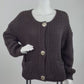 Strickcardigan braun mit goldenen Knöpfen, Gr. 36-44
