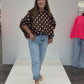Bluse mit Punkten braun, Gr. 38-44