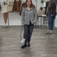 Strickjacke Stehkragen grau, Gr. 34-40