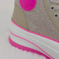 Stylische High-Top Sneaker mit Chunky-Sohle & pinken Akzenten