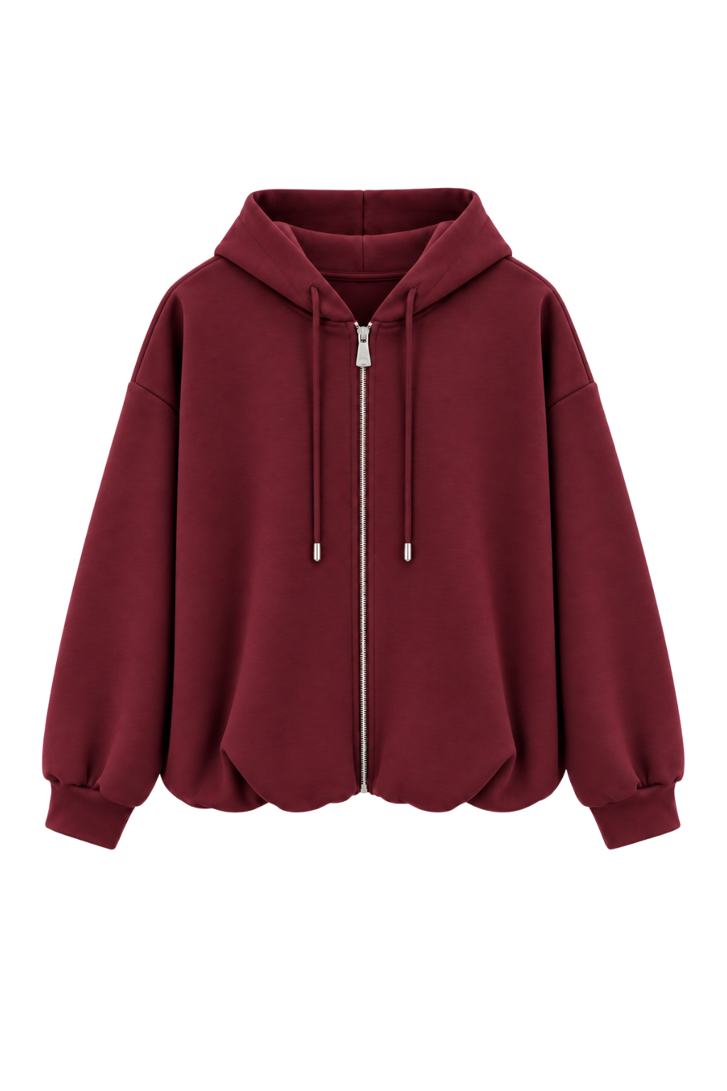 ICONIC DOG – Oversized Balloon Hoodie Jacke bordeaux, Gr. 36-42
