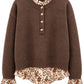 Strickpullover mit Leo-Blusen-Detail, Gr. 34-44