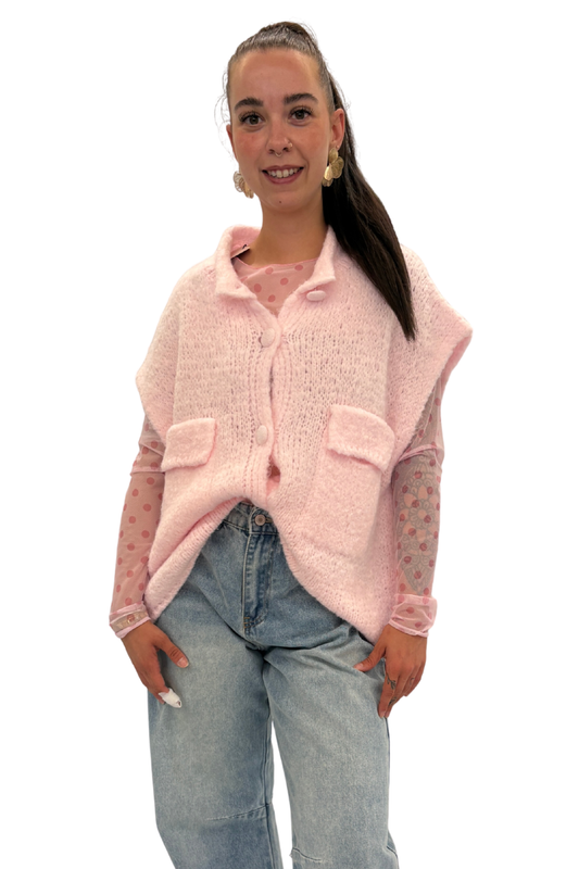 Strickweste rosa, Gr. 38-46