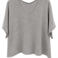 Basic Pullover "Lena" V-Ausschnitt  grau, Gr. 36-42