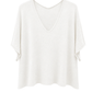 Basic Pullover "Lena" V-Ausschnitt weiß, Gr. 36-42