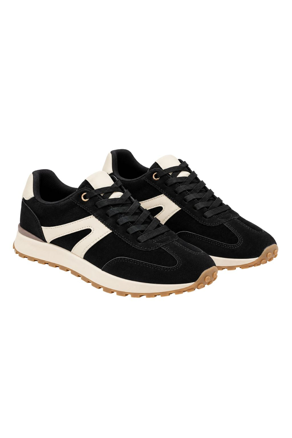 Retro-Sneaker "Nola" schwarz/creme, Gr. 36-41