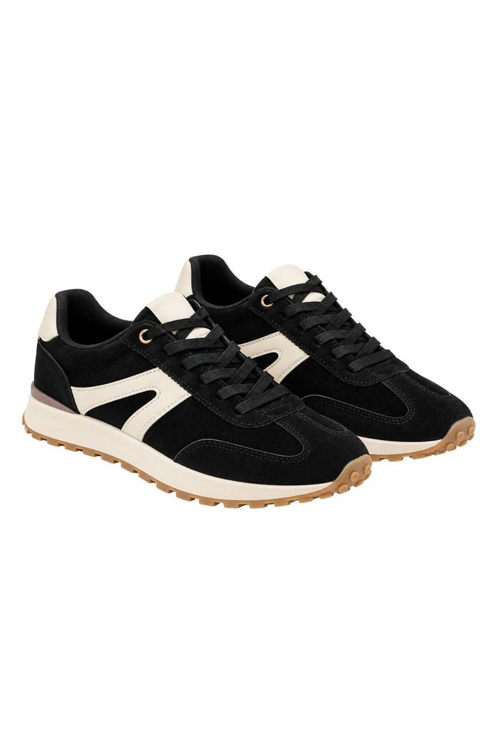 Retro-Sneaker "Nola" schwarz/creme, Gr. 36-41