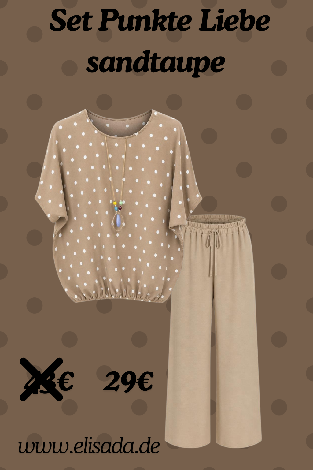 Set Punkte Liebe sandtaupe, Gr. 36-44