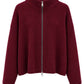 Strickjacke Stehkragen bordeaux, Gr. 34-40