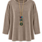 Kuschelweicher Pullover mit Schmuckkette taupe, Gr. 36-44