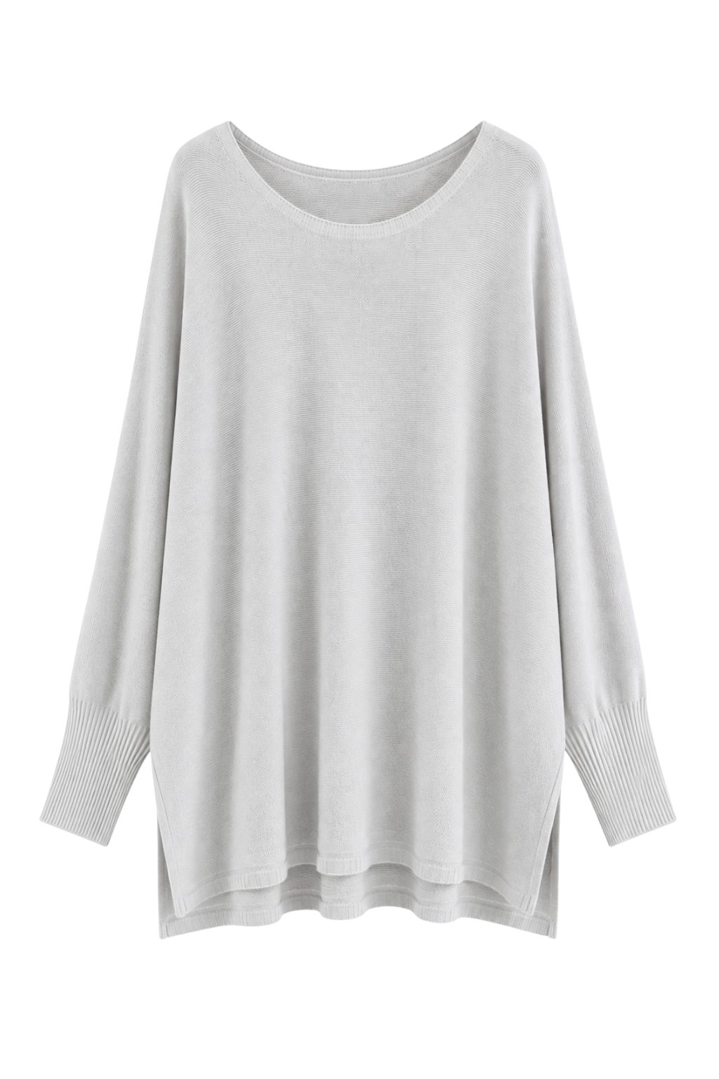 Oversize Pullover „Luna“ hellgrau, Gr. 38-46
