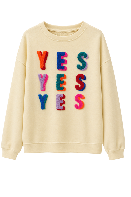 Sweatshirt "Yes"gelb, Gr. 36-44