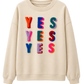 Sweatshirt "Yes" sand, Gr. 36-44
