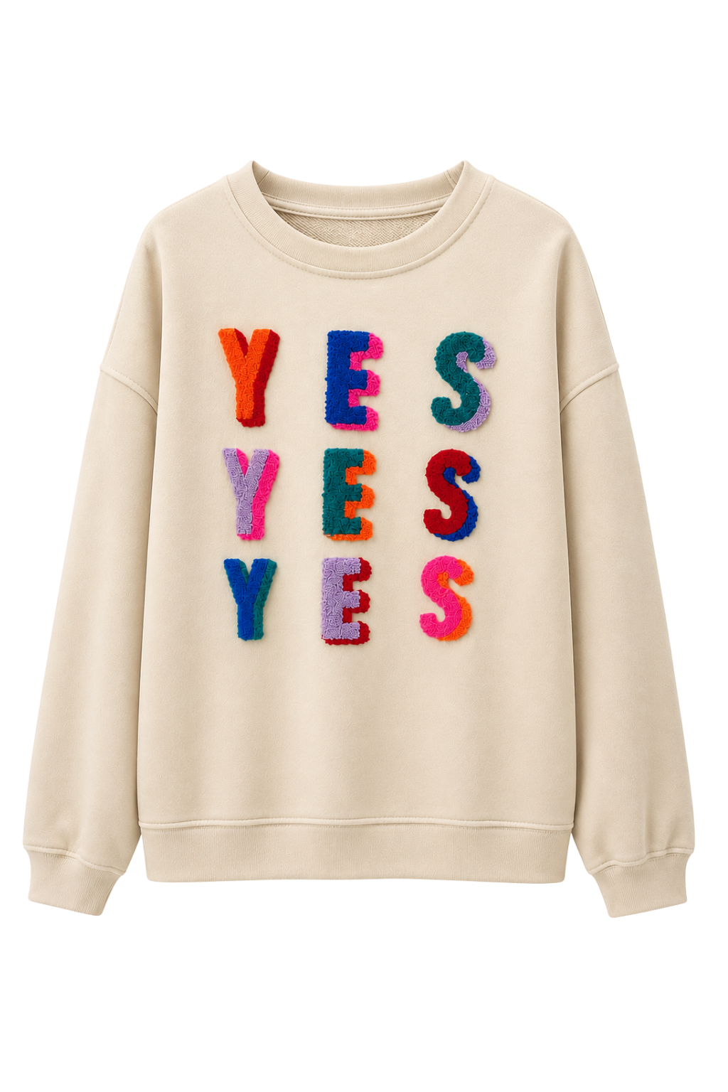 Sweatshirt "Yes" sand, Gr. 36-44